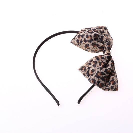 Thin leopard bow-tie headband