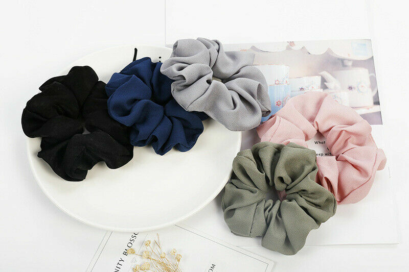 Plain chiffon scrunchies