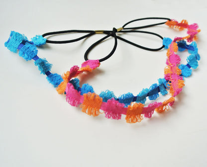 Rainbow-circle elastic headband