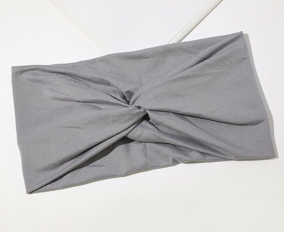 2-way stretchy jersey cotton headband in plain colours