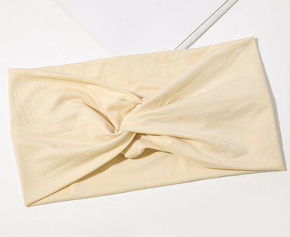 2-way stretchy jersey cotton headband in plain colours