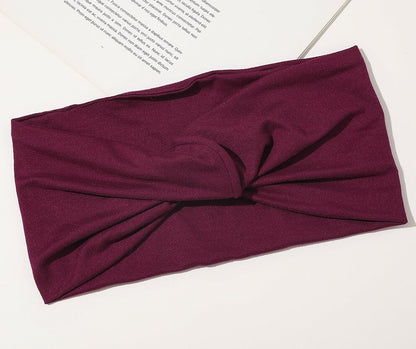 2-way stretchy jersey cotton headband in plain colours