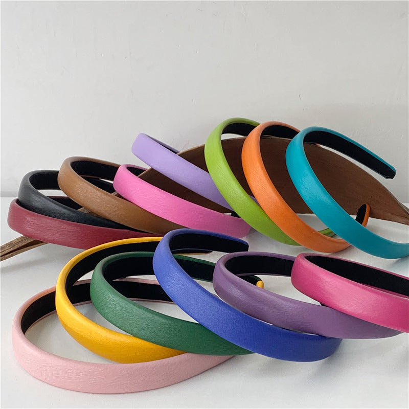 2cm-wide thinly padded leather headband