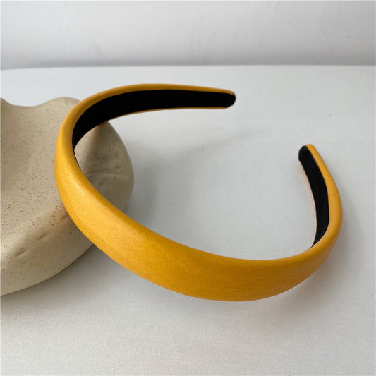 2cm-wide thinly padded leather headband