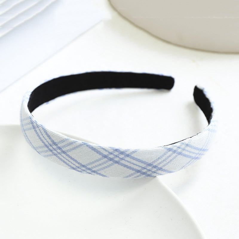 2cm-wide blue plaids headband