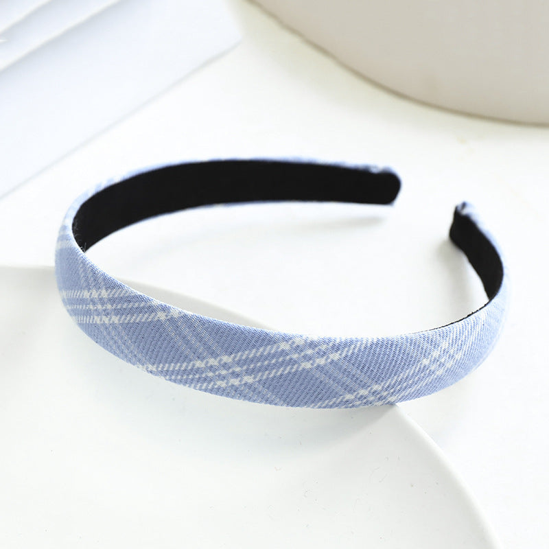 2cm-wide blue plaids headband