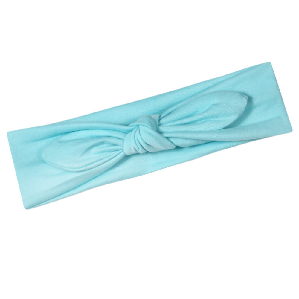 Plain colours stretchy cotton headband with bow