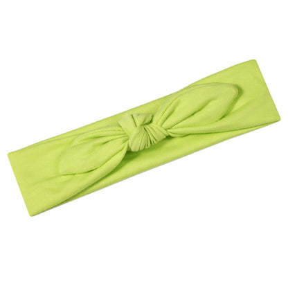 Plain colours stretchy cotton headband with bow