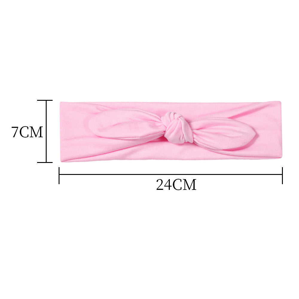 Plain colours stretchy cotton headband with bow