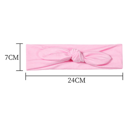 Plain colours stretchy cotton headband with bow