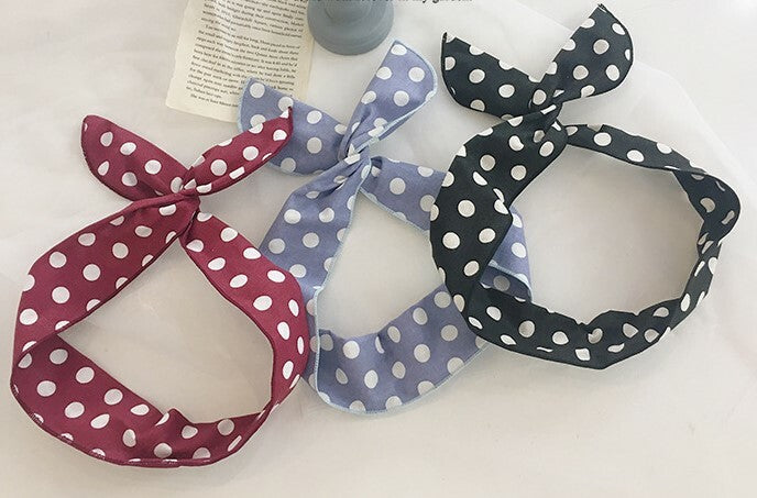 Polka dots cotton twist hair scarf