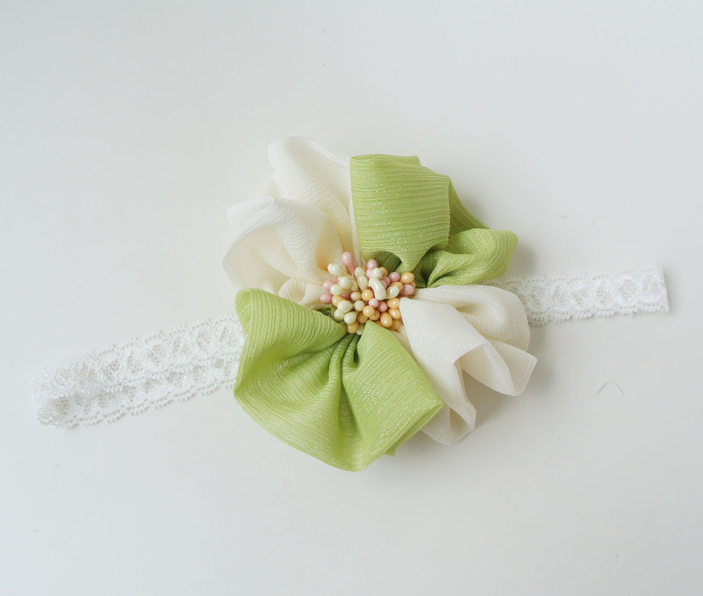 Holiday flower lace headband