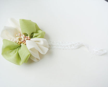 Holiday flower lace headband