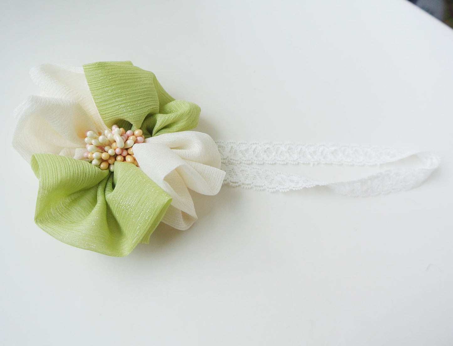 Holiday flower lace headband