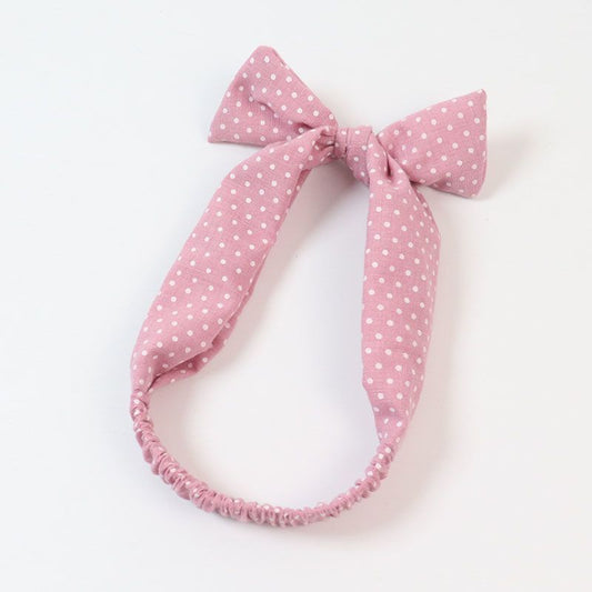 Polka dots elastic headband in dusty pink