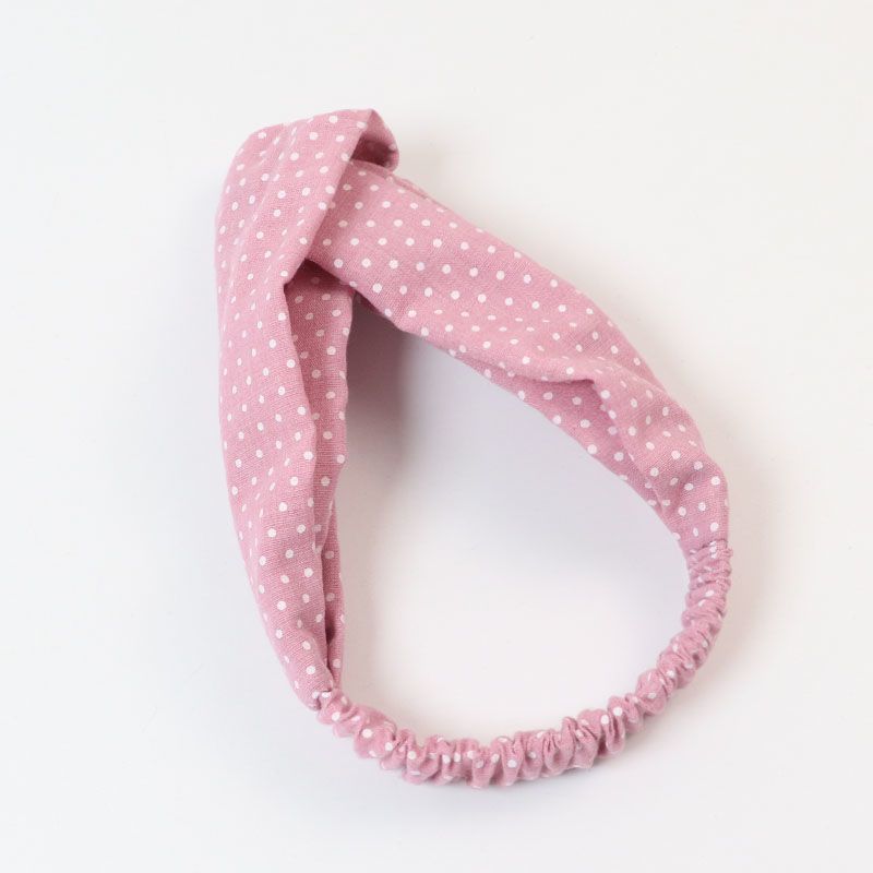 Polka dots elastic headband in dusty pink