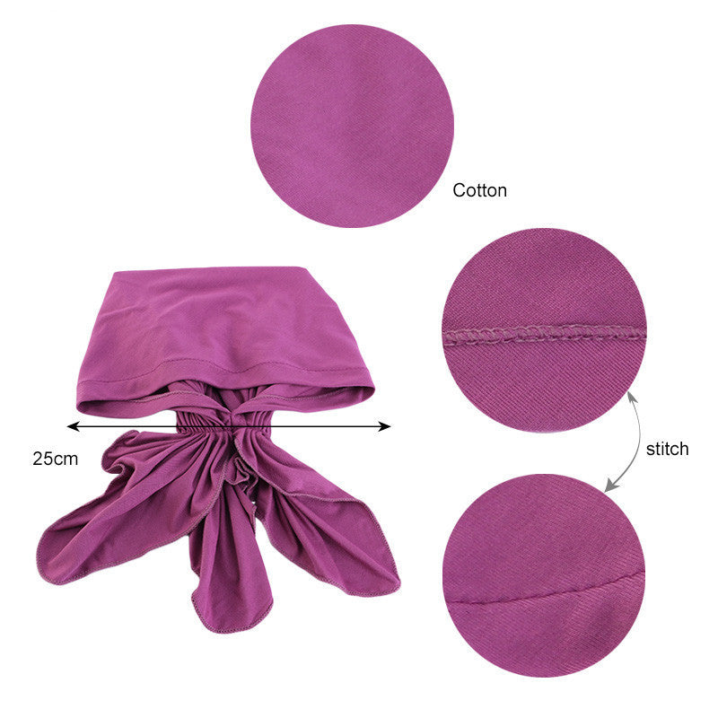 Jersey cotton hair cap with tail