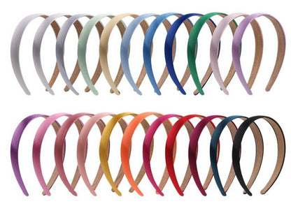 2cm wide glossy satin headband 25 -100 pieces bulk
