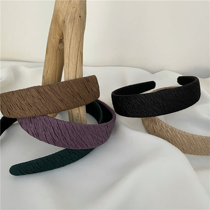 Plain colours ruched wide headband