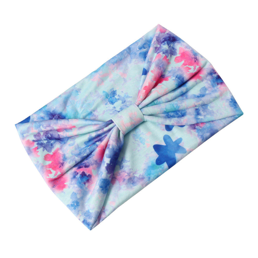 Tie-Dye floral prints 2-way bandanna headband