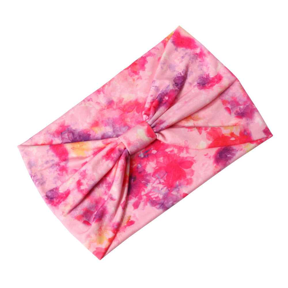 Tie-Dye floral prints 2-way bandanna headband
