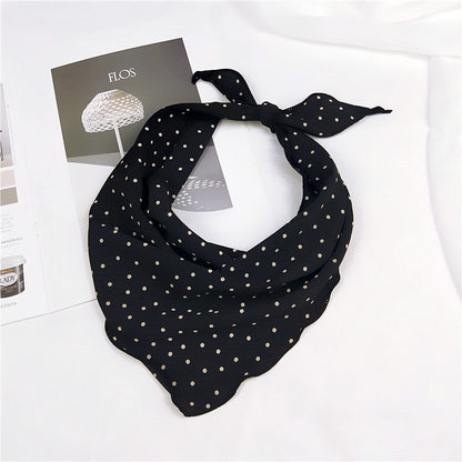 Small polka dots chiffon triangle scarf