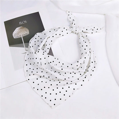 Small polka dots chiffon triangle scarf