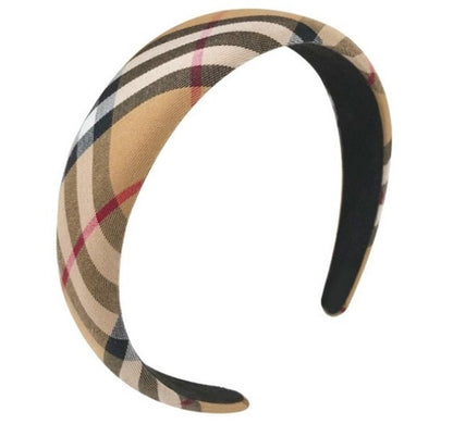 4cm-wide thinly padded scotch plaids headband