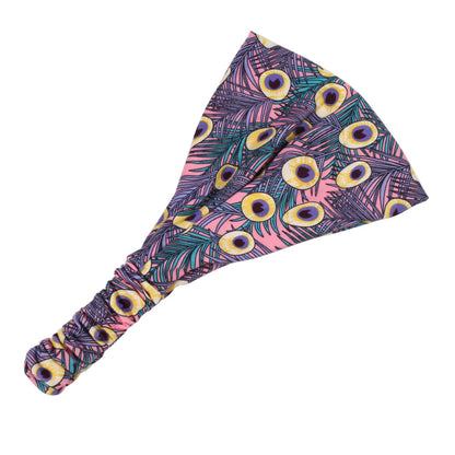 Multi-coloured peacock bandanna headband
