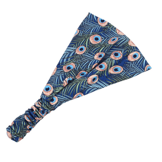 Multi-coloured peacock bandanna headband