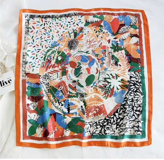 "Harvest" large square scarf