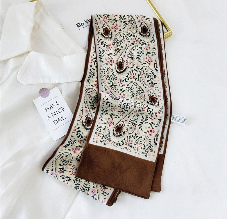 Paisley print long rectangle scarf