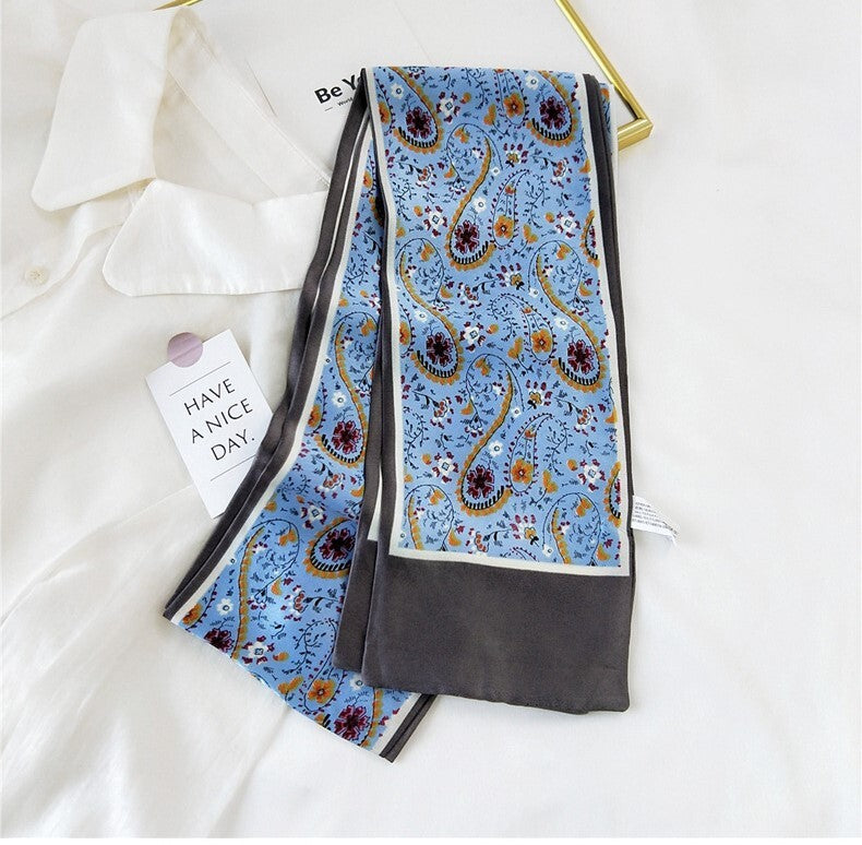 Paisley print long rectangle scarf