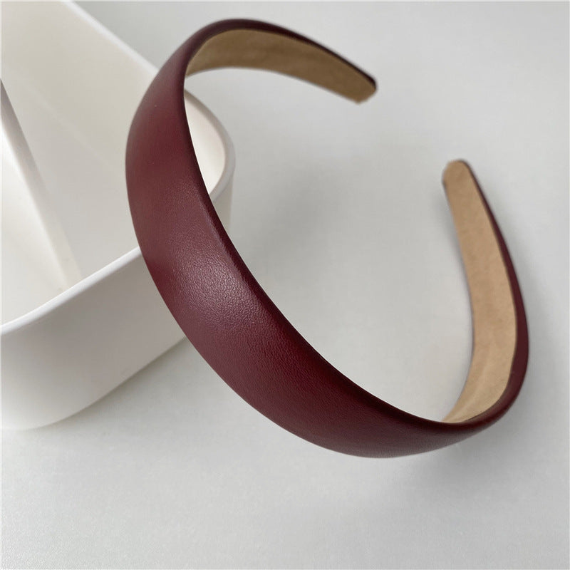 2.5cm wide plain colours leather headband