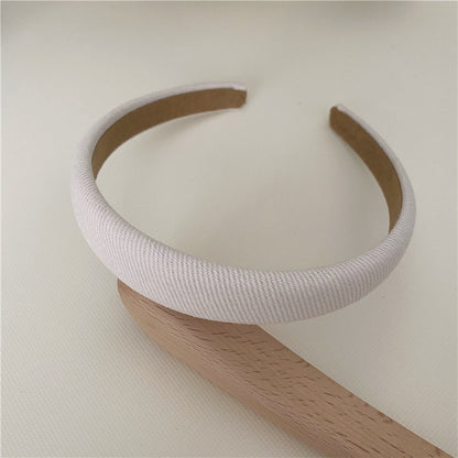 Thinly padded ribbed cotton plain colour headband