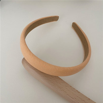 Thinly padded ribbed cotton plain colour headband