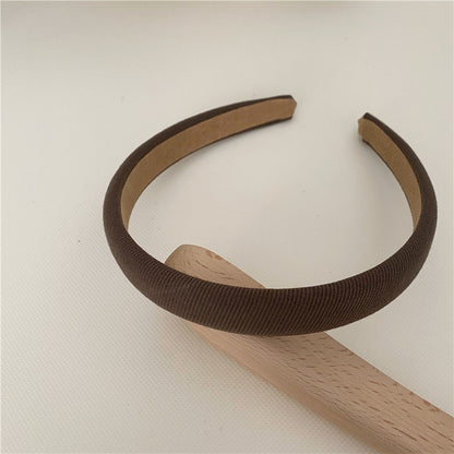 Thinly padded ribbed cotton plain colour headband