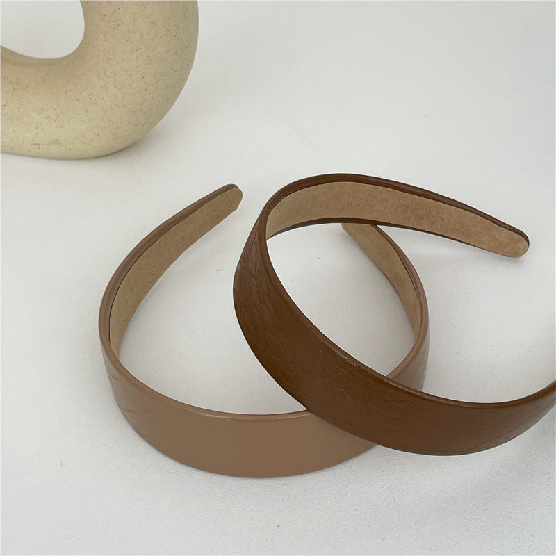 Stone patterned plain colours leather headband