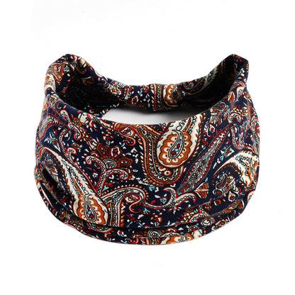 2-way multi-coloured paisley print knotted bandanna headband