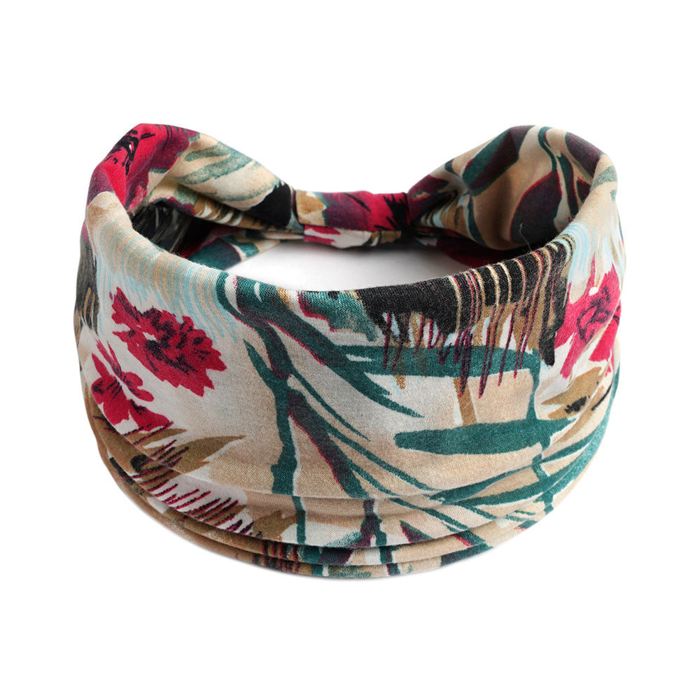 2-way wet paint floral bandanna headband