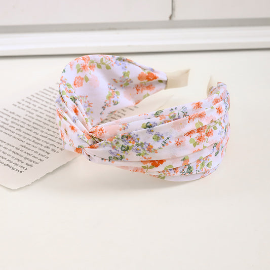 Twist top chiffon floral headband