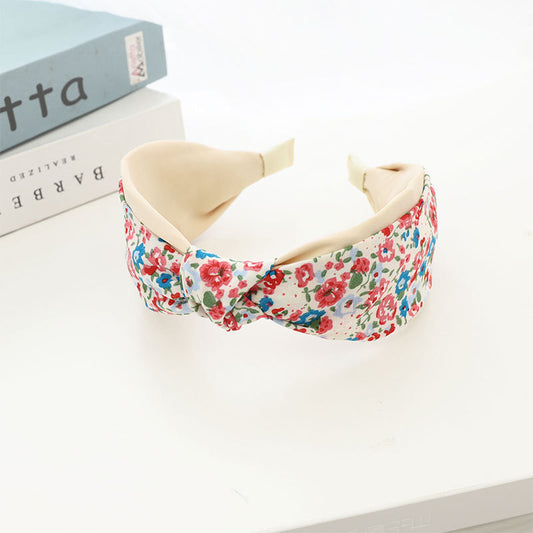 Plain colours mixed floral knotted headband