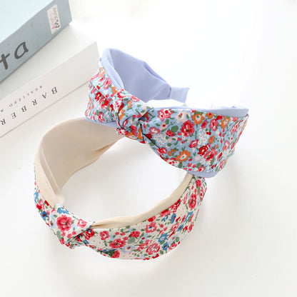Plain colours mixed floral knotted headband