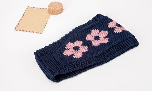 Pretty flowers crochet headband