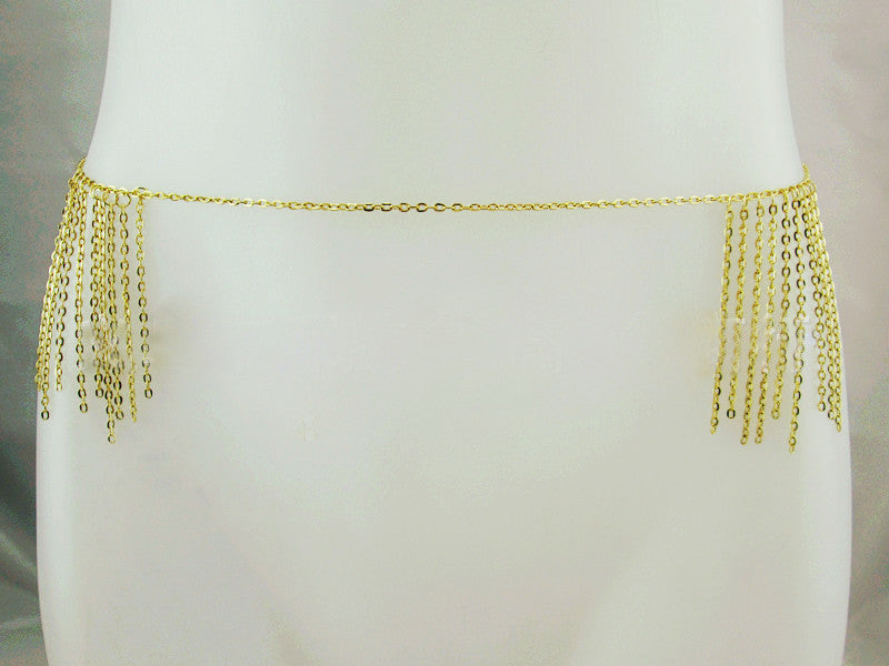 Dangling tassel chains belly chain