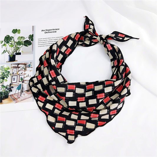 Multi-coloured chiffon triangle scarf
