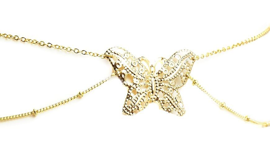 Beautiful butterfly gold chain head chain