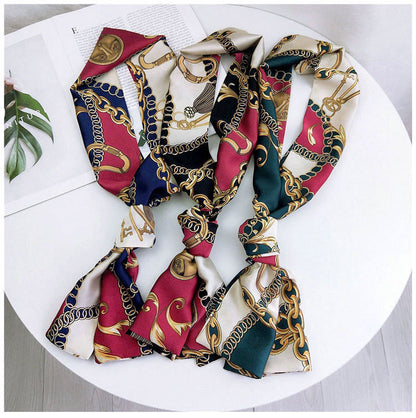 Chains patterned long rectangle scarf