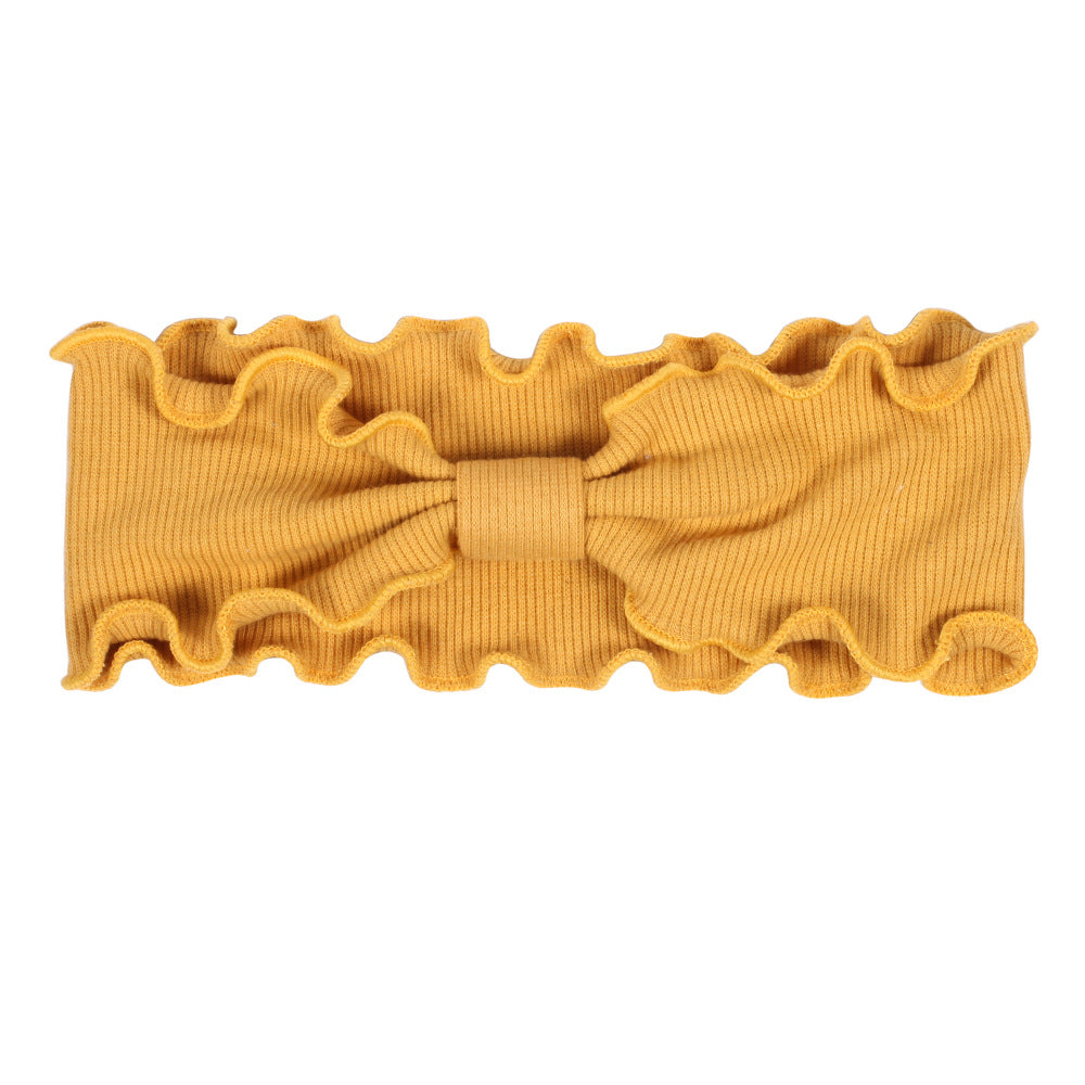Wavy edge ribbed cotton stretchy knotted hair band