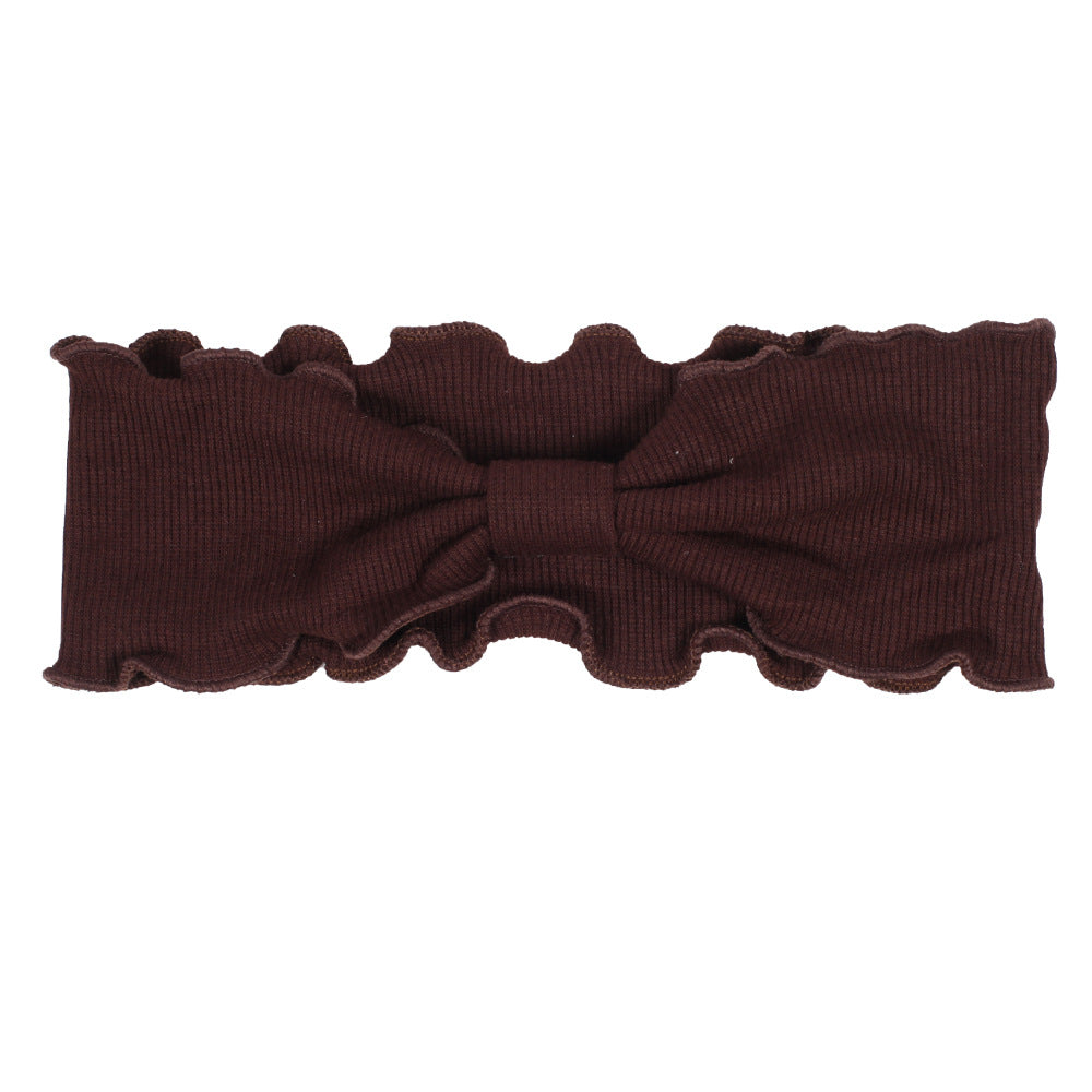 Wavy edge ribbed cotton stretchy knotted hair band